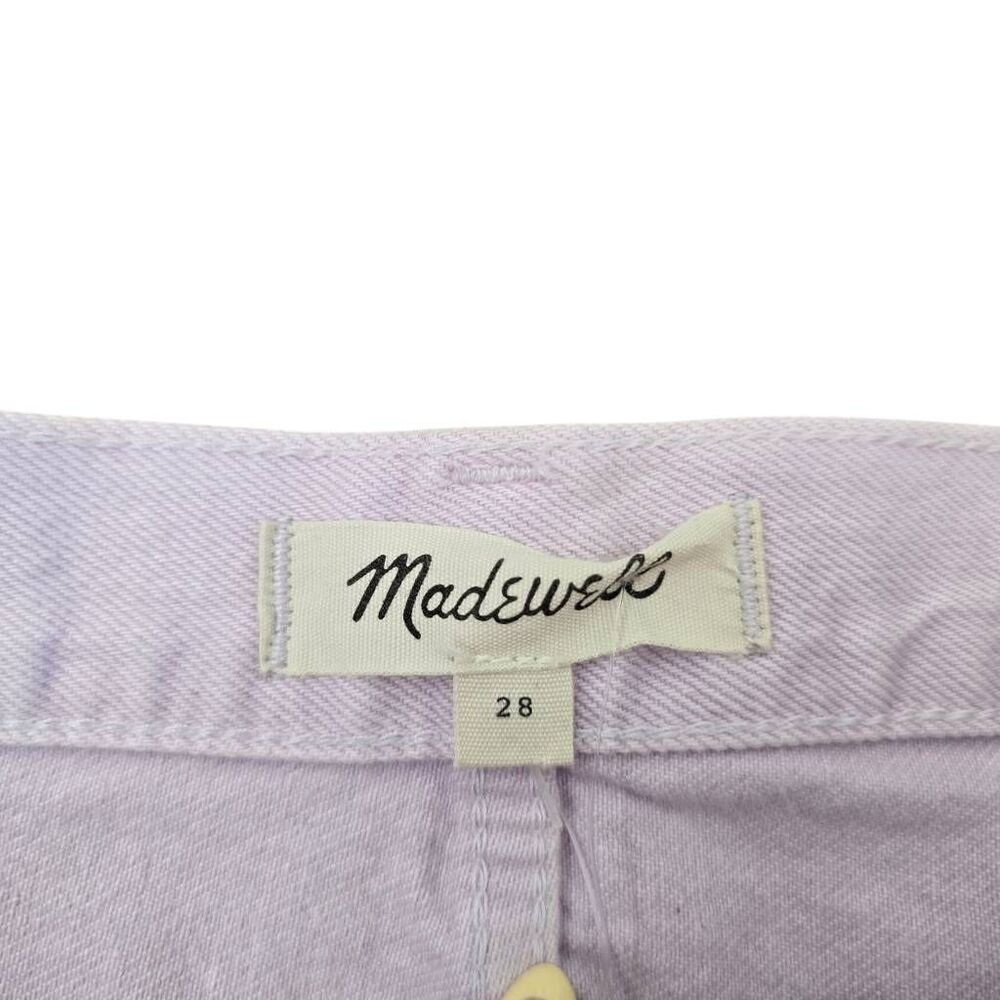 Madewell Garment Dyed Denim A-Line Skirt Women's Size 28‎ Lilac Purple Raw Hem - Picture 4 of 8